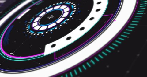Futuristic digital scan interface with pulsating markers