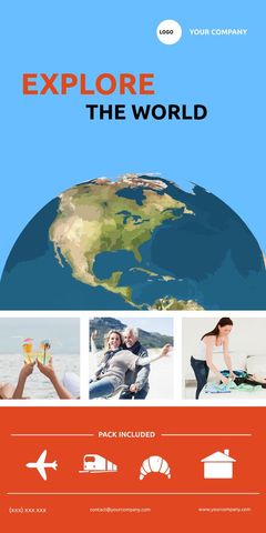 Travel Adventure Promotion with Globe and Travelers - Download Free Stock Templates Pikwizard.com