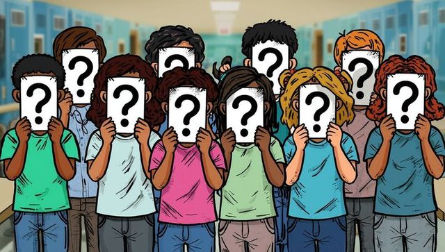 Curious group of diverse children holding question mark signs