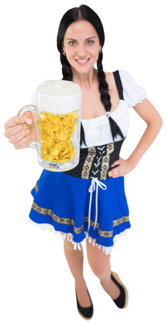 Transparent Oktoberfest Girl Serving Beer in Traditional Costume - Download Free Stock Videos Pikwizard.com