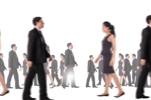Group of blurred professionals transparent background