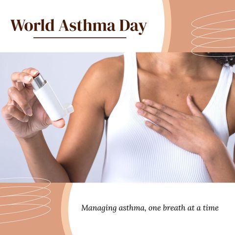 World Asthma Day: Woman Using Inhaler for Breathing Health - Download Free Stock Templates Pikwizard.com