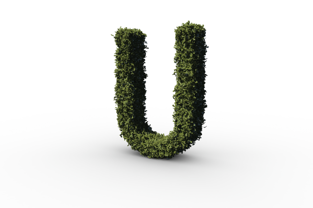 Transparent letter U made of green leaves on gray background - Download Free Stock Videos Pikwizard.com