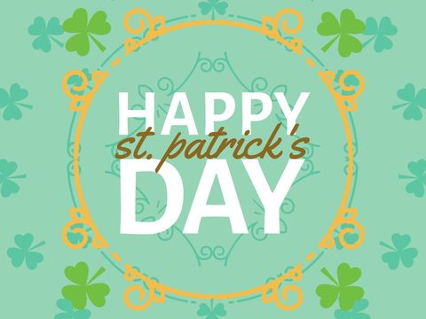 Happy St. Patrick's Day Greeting Over Shamrock Background - Download Free Stock Templates Pikwizard.com