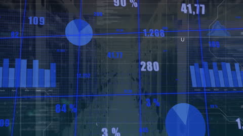 Digital Infographic Template with Data Elements in Blue