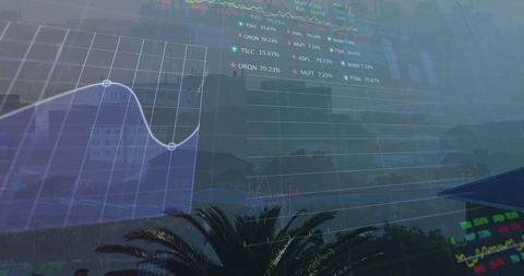 Financial Data Processing Over Modern Cityscape Double Exposure - Download Free Stock Images Pikwizard.com