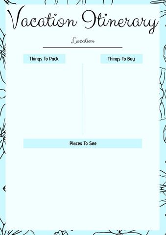 Stylish Vacation Itinerary Template with Packing List Section - Download Free Stock Templates Pikwizard.com