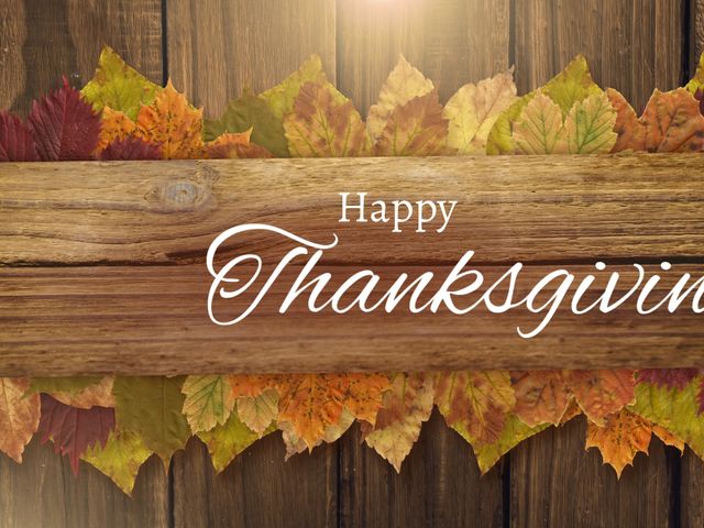 Thanksgiving Greeting Amidst Colorful Autumn Leaves - Download Free Stock Templates Pikwizard.com