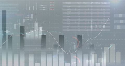 Digital Financial Graphs and Data Overlay on Hazy Background - Download Free Stock Images Pikwizard.com