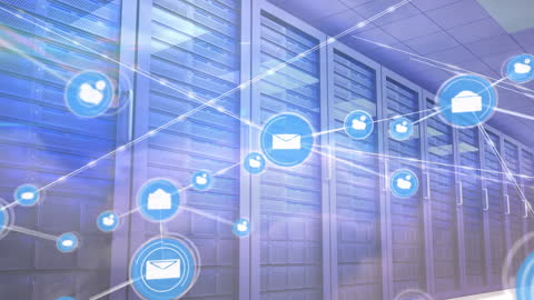 Futuristic Digital Data Processing in Network Server Room