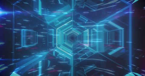Futuristic Light Trail Tunnel in Vibrant Digital World - Download Free Stock Images Pikwizard.com