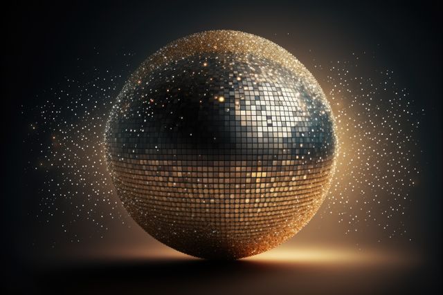 Disco ball with light spots over black background created using generative ai technology - Download Free Stock Photos Pikwizard.com