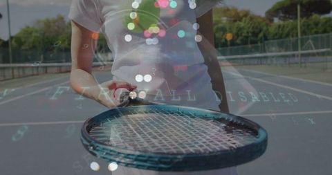 Dynamic Tennis Player Mid-game on Open-Air Court