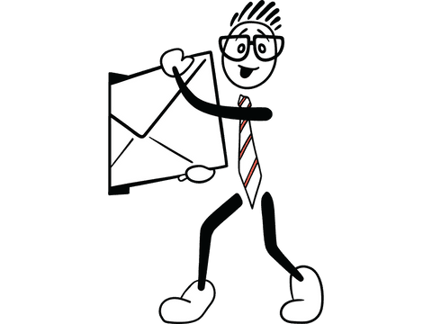 cheerful character with envelope on transparent background - Download Free Stock Videos Pikwizard.com