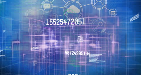 Futuristic Digital Data Processing over Cityscape