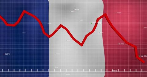 Data Analytics over French Flag - Economic Trends Visual - Download Free Stock Images Pikwizard.com