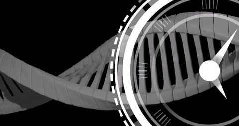 Digital Clock Moving Over DNA Strand Conceptual Background - Download Free Stock Images Pikwizard.com