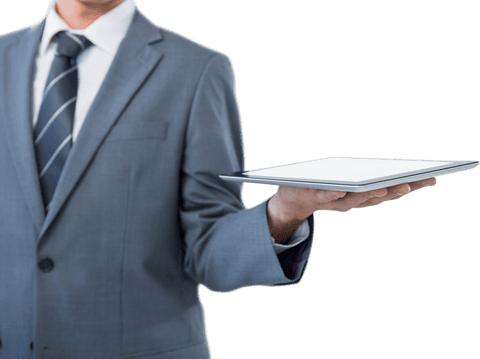 transparent businessman holding tablet closeup - Download Free Stock Videos Pikwizard.com