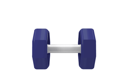 Blue dumbbell illustration on transparent background for fitness concepts