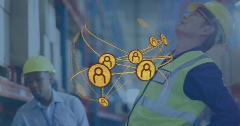 Warehouse Workers with Digital Connectivity Network Overlay