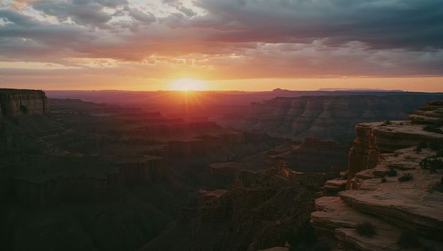 Breathtaking Sunset Over Grand Canyon Scenic View