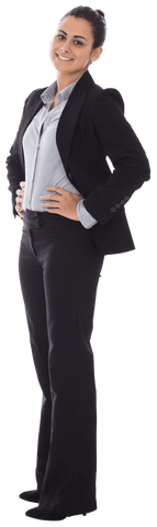 Confident Hispanic Businesswoman Smiling Radiantly on Transparent Background - Download Free Stock Videos Pikwizard.com