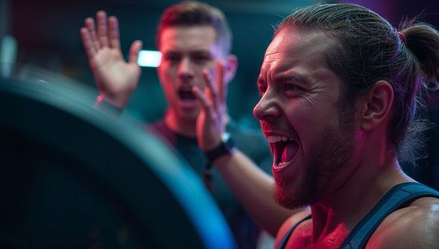 Passionate Weightlifter Demonstrates Strength Under Neon Lights
