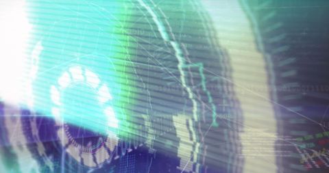 Abstract Digital Interface with Glowing Data Patterns - Download Free Stock Images Pikwizard.com