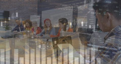 Business Team Collaboration Amidst Finance Data Overlay - Download Free Stock Images Pikwizard.com