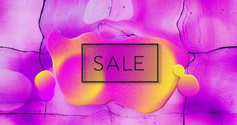 Vibrant Sale Art with Black Text on Abstract Background