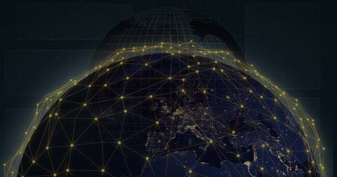 Global Connectivity and Data Flow in Digital Mesh - Download Free Stock Images Pikwizard.com