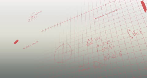 Holographic Math Equations Over Digital Grid Background