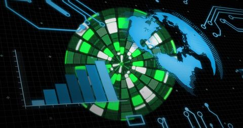 Digital Earth and Data Processing Interface Background - Download Free Stock Images Pikwizard.com