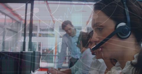 Diverse Call Center Workers Analyzing Financial Data - Download Free Stock Images Pikwizard.com