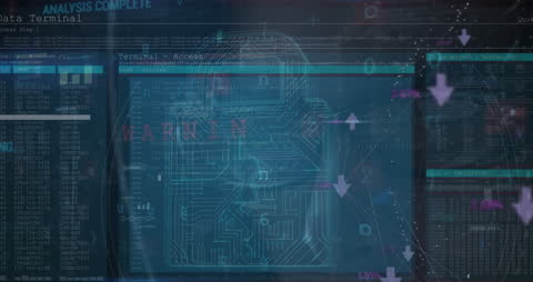 Digital Security Lock Graphics with Data Processing Theme