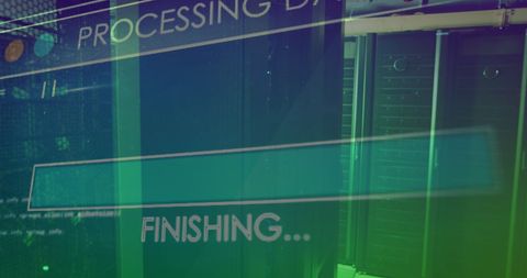 Data Processing in Server Room with Digital Interface Overlays - Download Free Stock Images Pikwizard.com