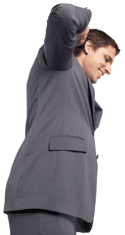 Cheerful Businessman Smiling on Transparent Background
