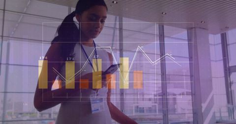 Businesswoman Analyzing Smartphone Data in Modern Office - Download Free Stock Images Pikwizard.com