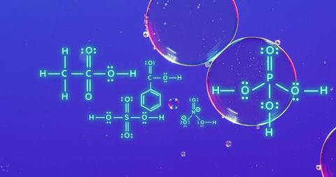 Chemical Formulas Overlay on Blue Background Science Concept - Download Free Stock Images Pikwizard.com