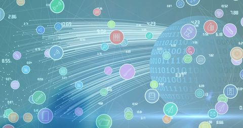Global Connections with Digital Data Icons - Download Free Stock Images Pikwizard.com