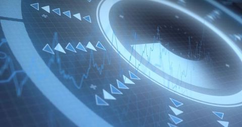 Futuristic glowing circular interface design