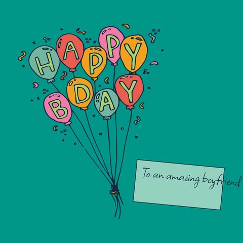 Colorful Balloons Spelling Happy Bday for Boyfriend - Download Free Stock Templates Pikwizard.com