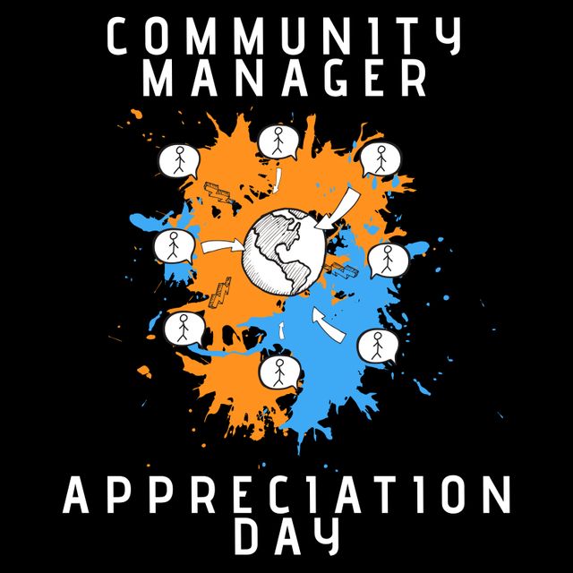 Community Manager Appreciation Day Celebration with Globe and Handshake Imagery - Download Free Stock Templates Pikwizard.com