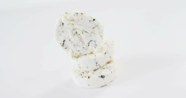 Herb-Flavored Goat Cheese Slices on White Background - Download Free Stock Images Pikwizard.com