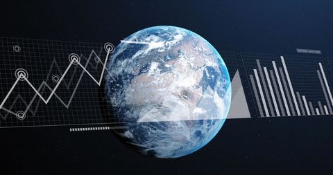 Global Statistics and Data Visualization Over Earth - Download Free Stock Images Pikwizard.com