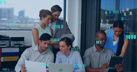 Diverse Coworkers Analyzing Financial Growth in Modern Office - Download Free Stock Images Pikwizard.com