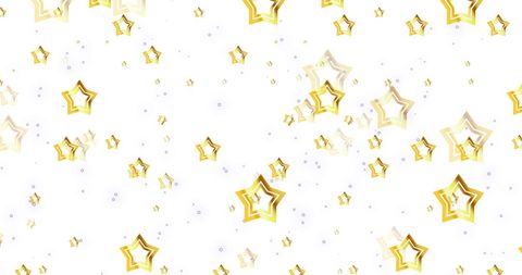 Golden Stars Floating on White for Festive Celebrations