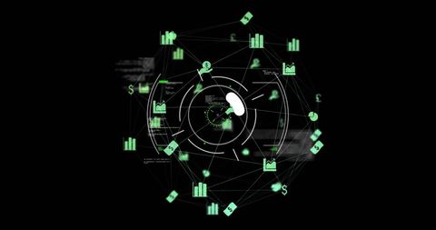 Digital Network Interface with Global Connections and Data Icons - Download Free Stock Images Pikwizard.com