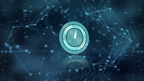 Digital Network with Central Clock Animation