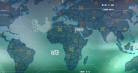 Visualizing global network connectivity on world map with geospatial analytics overlay
